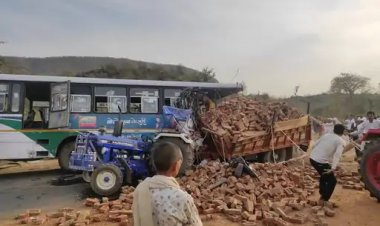 रोडवेज बस-ट्रैक्टर ट्रॉली की भिड़ंत, 3 की मौत: साइड के चक्कर में आमने-सामने की टक्कर, घायलों में किसी का हाथ कटा, किसी का पैर